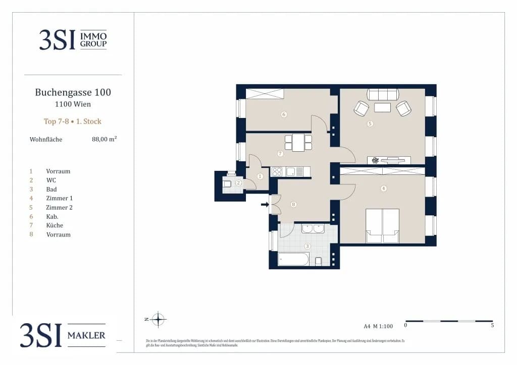 3-Zimmer-Wohnung kaufen in Wien – 88 m², € 320.000 – Bild 4 von 6