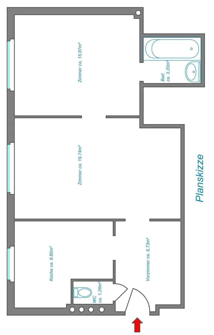 2-Zimmer-Wohnung kaufen in Wien – 55 m², € 258.000 – Bild 8 von 11