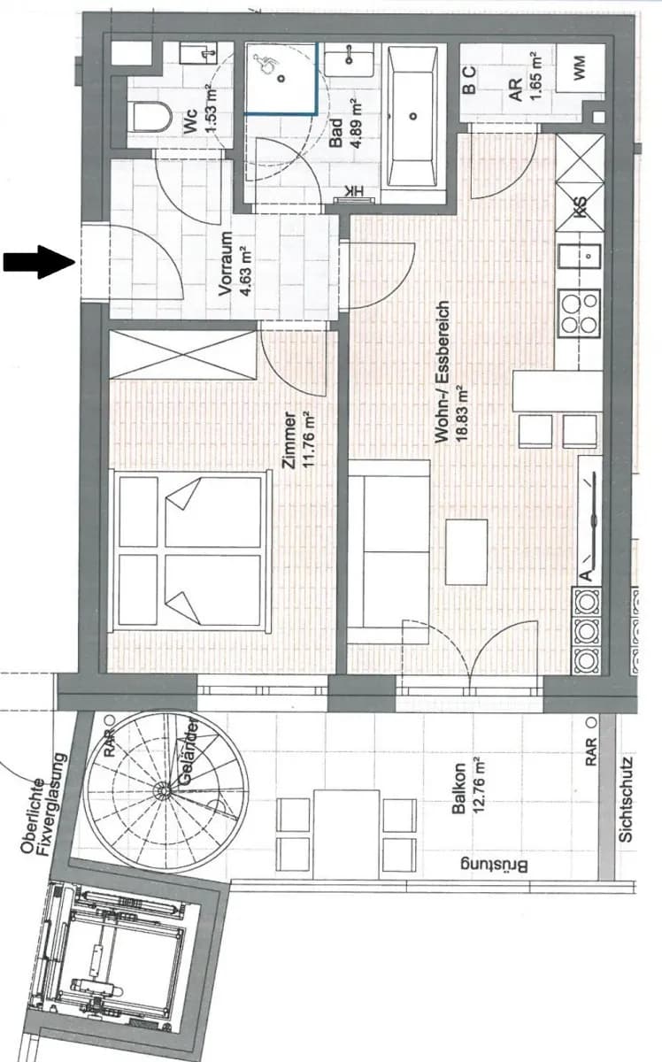 2-Zimmer-Wohnung kaufen in Mödling – 43,6 m², € 365.000 – Bild 25 von 27