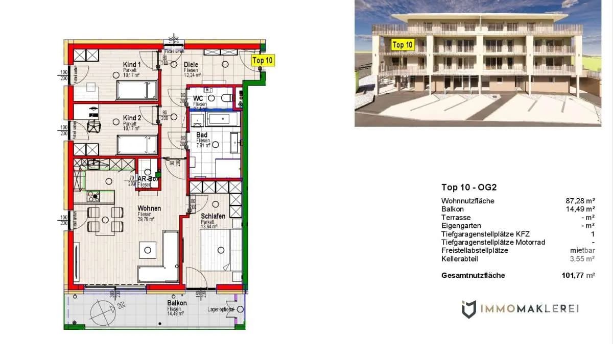 Wohnung kaufen in Linz Land – 65,53 m², € 314.200 – Bild 24 von 29