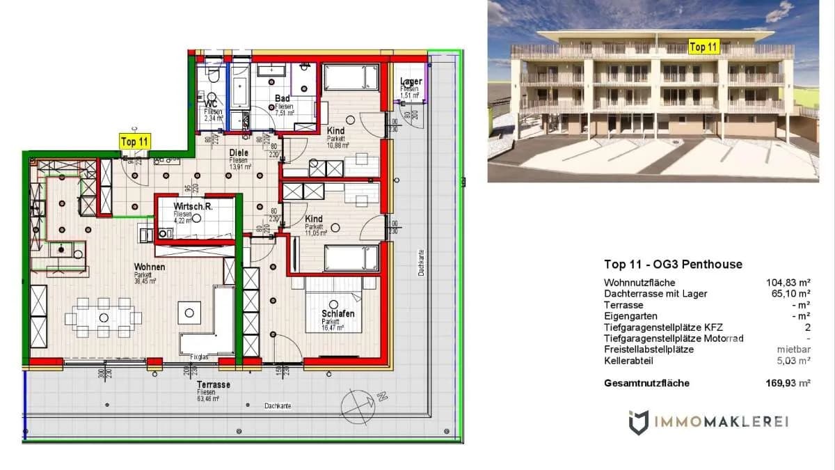 Wohnung kaufen in Linz Land – 65,53 m², € 314.200 – Bild 25 von 29