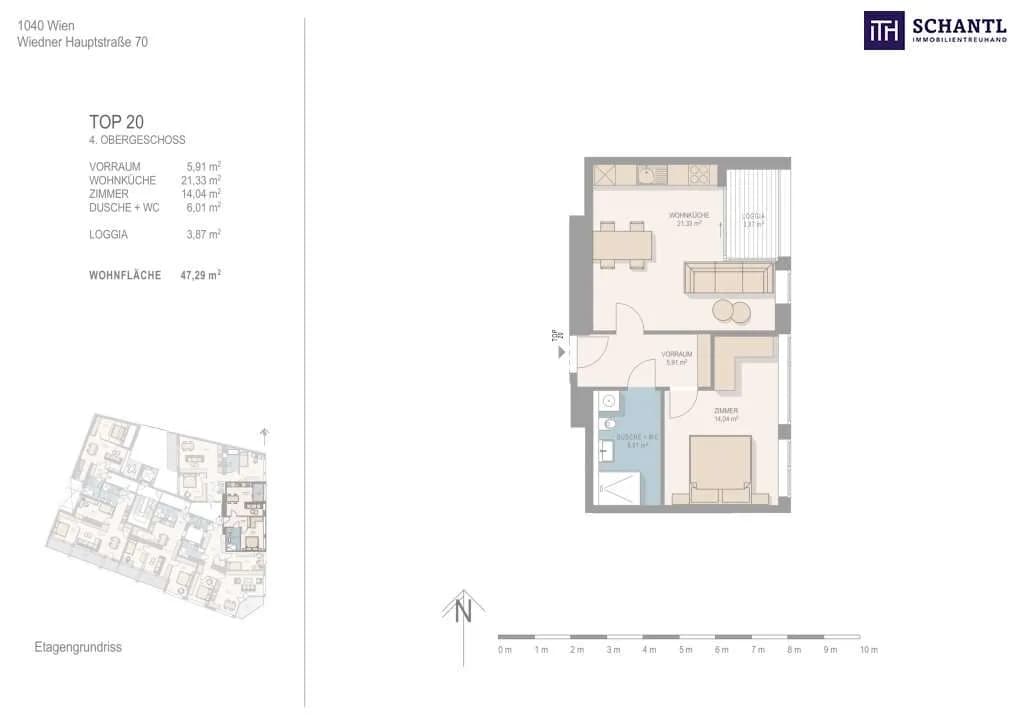 2-Zimmer-Wohnung kaufen in Wien – 47,56 m², € 529.000 – Bild 9 von 9
