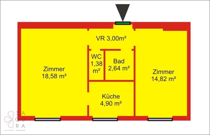 2-Zimmer-Wohnung kaufen in Wien – 45 m², € 219.000 – Bild 6 von 6