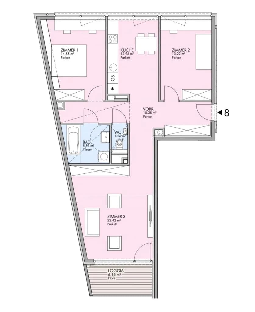 3-Zimmer-Wohnung kaufen in Wien – 92 m², € 450.000 – Bild 21 von 22