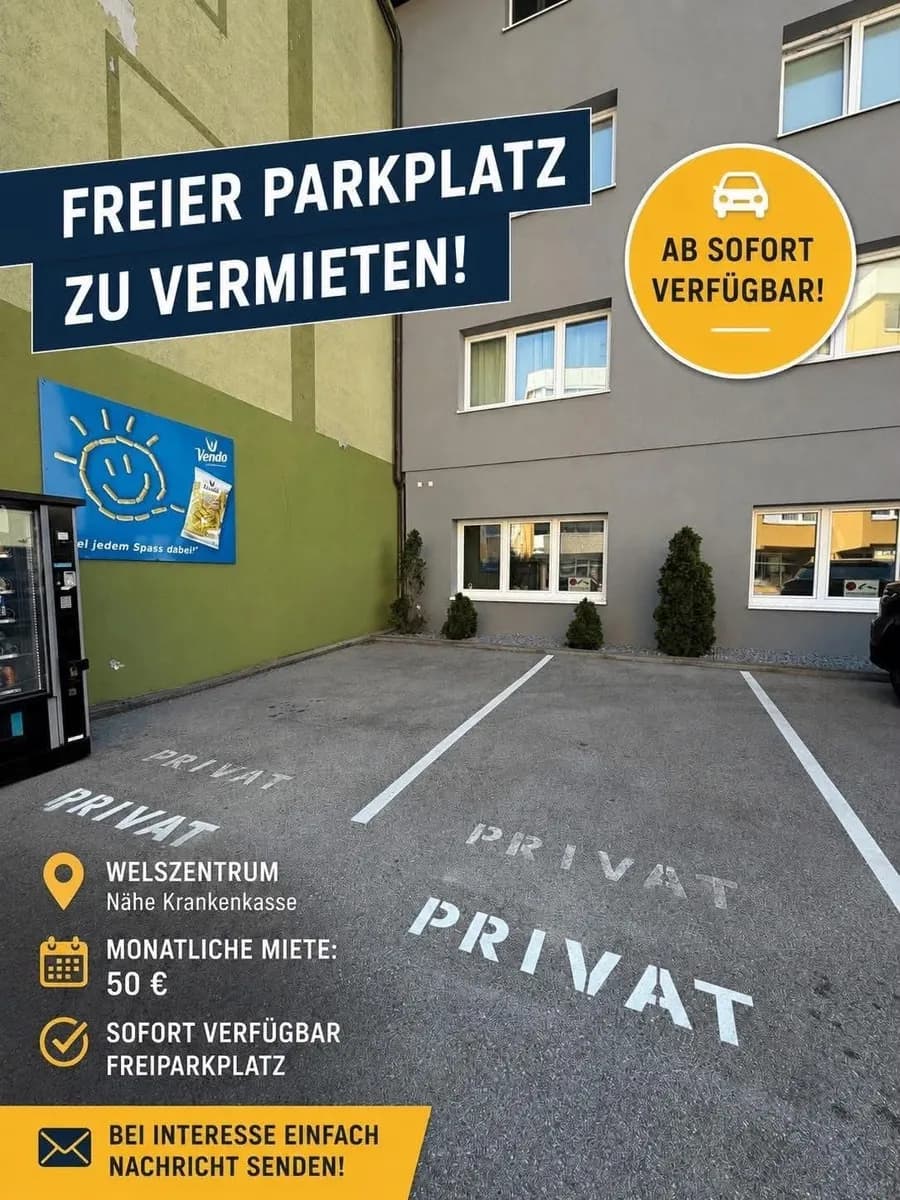 Immobilie mieten in Wels – 18 m², € 50