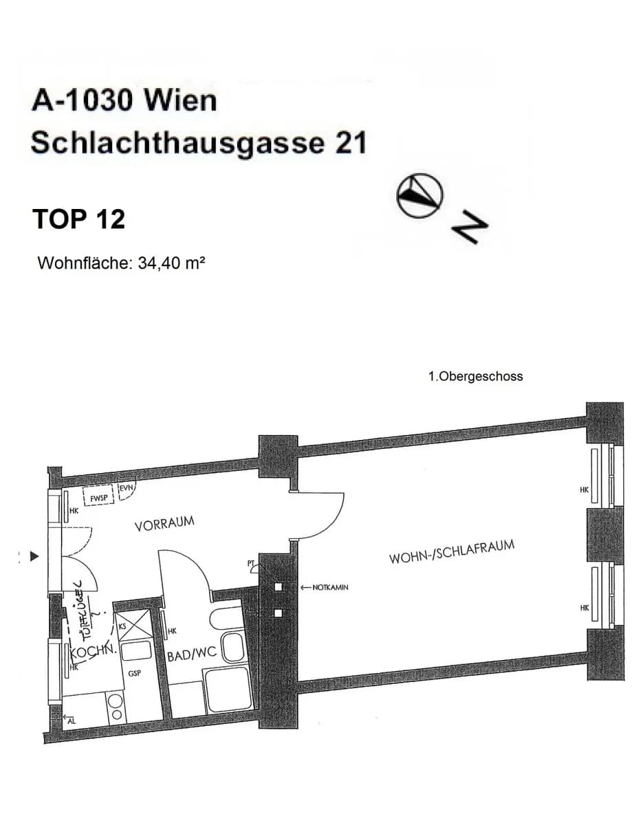 1-Zimmer-Wohnung kaufen in Wien – 33,51 m², € 199.000 – Bild 17 von 18