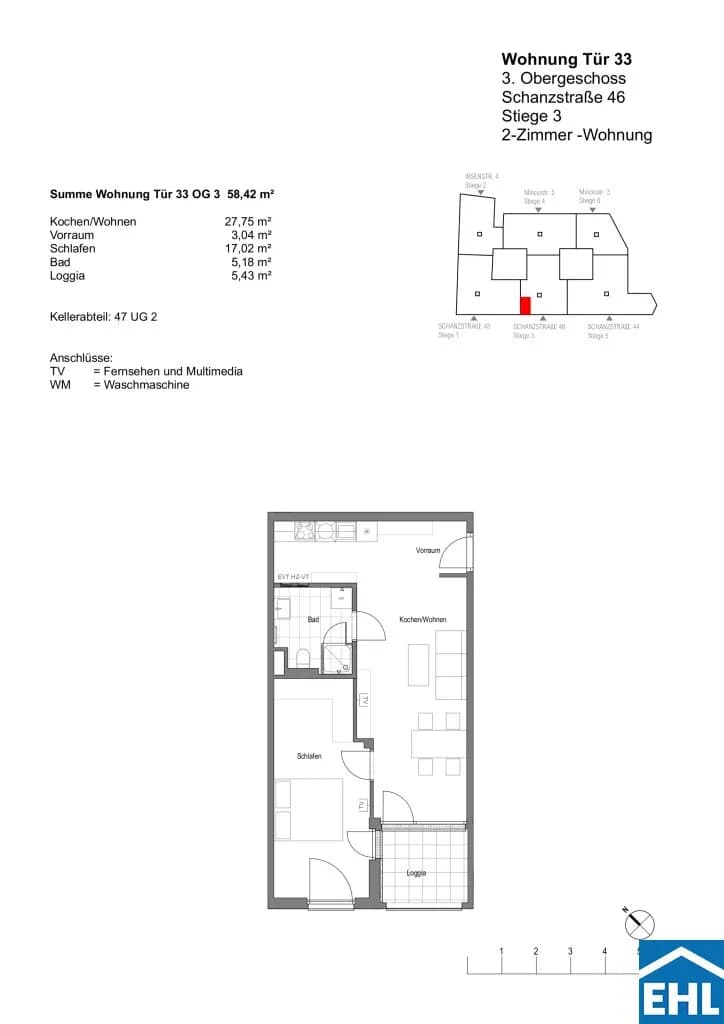 2-Zimmer-Wohnung mieten in Wien – 52,99 m², € 1.090 – Bild 11 von 11