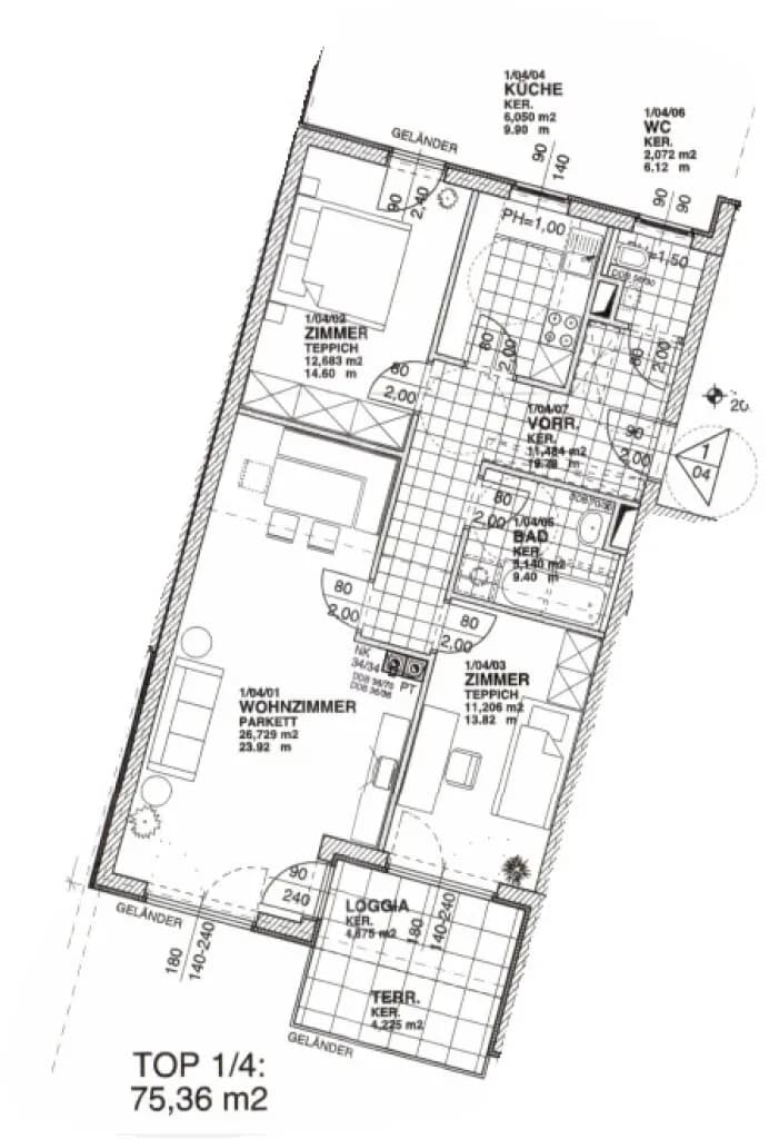 3-Zimmer-Wohnung mieten in Krems an der Donau – 74,88 m², € 945 – Bild 5 von 5