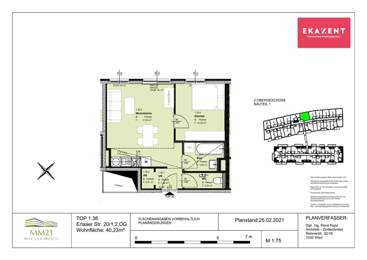 2-Zimmer-Wohnung mieten in Wien – 40,23 m², € 859 – Bild 7 von 9
