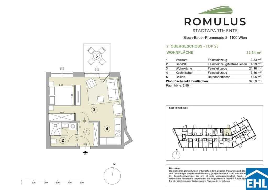 1-Zimmer-Wohnung mieten in Wien – 32,64 m², € 749 – Bild 12 von 12