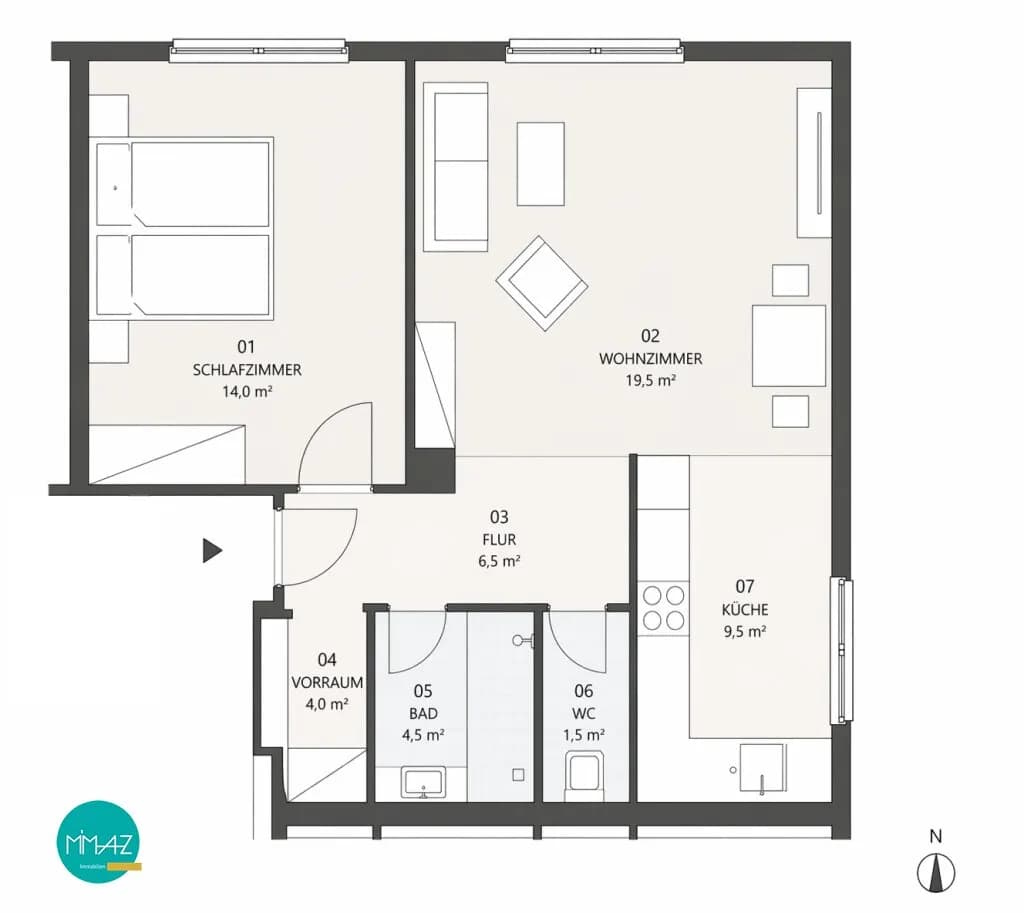 2-Zimmer-Wohnung kaufen in Wien – 50,1 m², € 329.000 – Bild 16 von 16