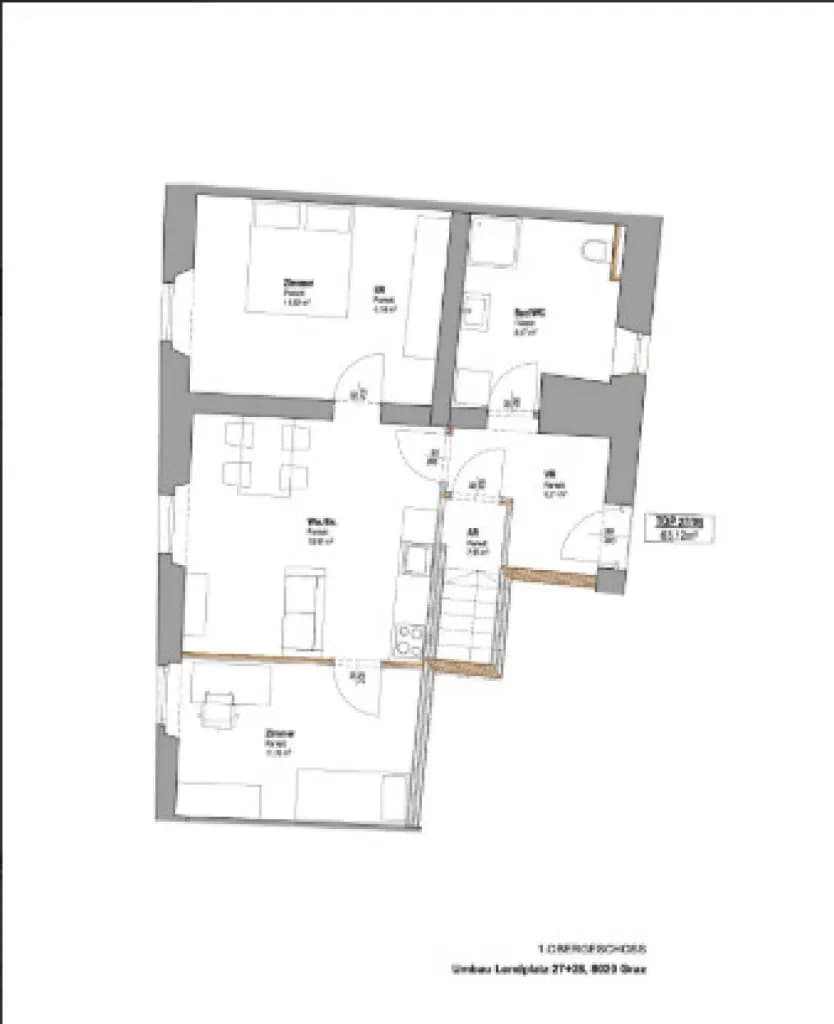 2-Zimmer-Wohnung mieten in Graz – 63,12 m², € 847 – Bild 5 von 5