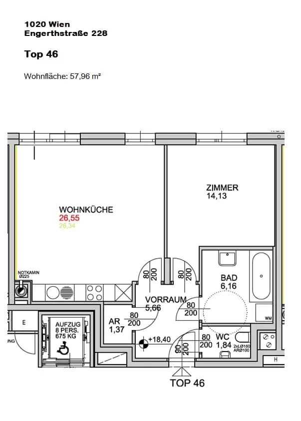 2-Zimmer-Wohnung mieten in Wien – 57,96 m², € 1.197 – Bild 11 von 12