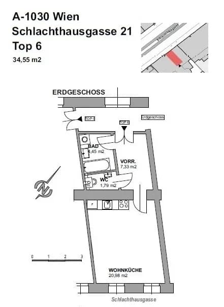1-Zimmer-Wohnung kaufen in Wien – 34,55 m², € 199.000 – Bild 15 von 16