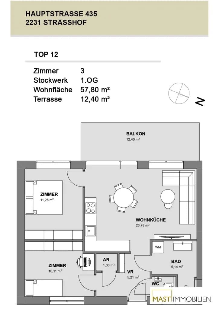 3-Zimmer-Wohnung mieten in Gänserndorf – 57,8 m², € 1.090 – Bild 16 von 16