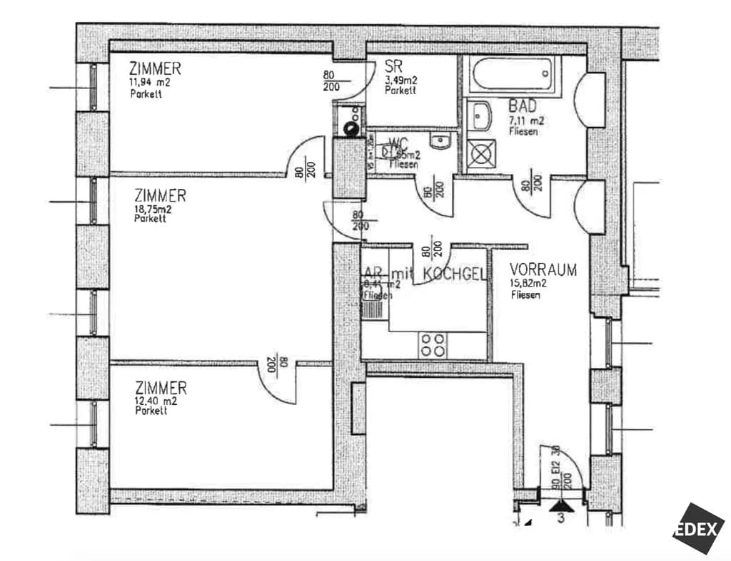 3-Zimmer-Wohnung mieten in Wien – 77 m², € 1.161 – Bild 15 von 15