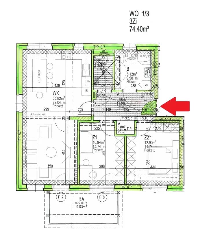 3-Zimmer-Wohnung mieten in Hartberg-Fürstenfeld – 74,4 m², € 865 – Bild 2 von 9