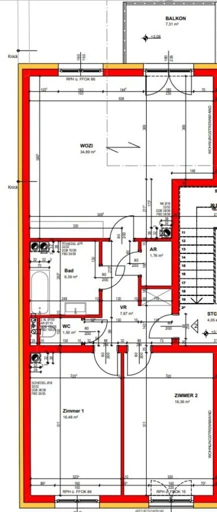 3-Zimmer-Wohnung mieten in Wiener Neustadt – 85,43 m², € 1.007 – Bild 14 von 15
