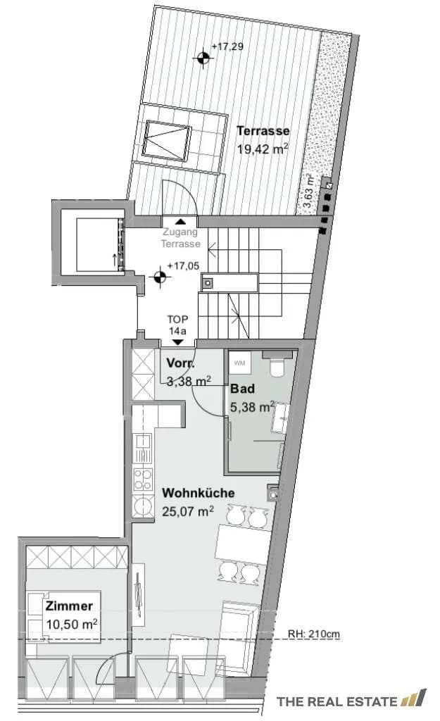 2-Zimmer-Wohnung kaufen in Wien – 44,33 m², € 369.000 – Bild 7 von 7
