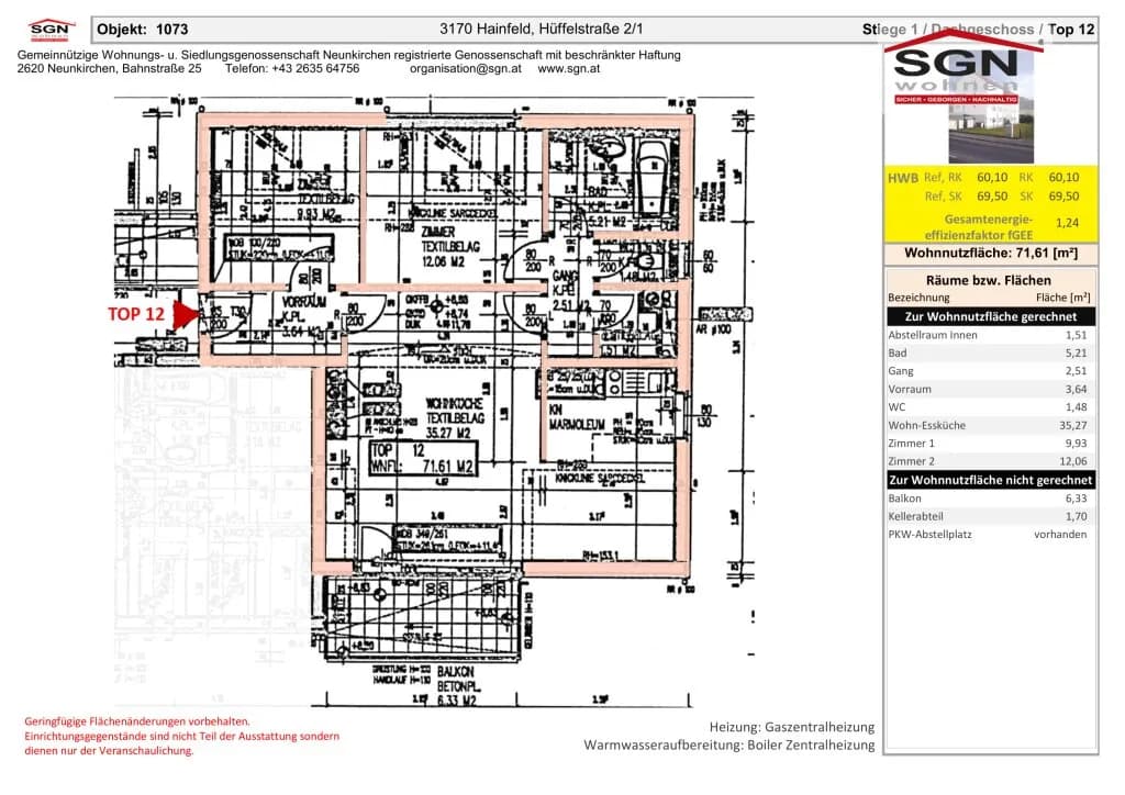 3-Zimmer-Wohnung mieten in Lilienfeld – 71,61 m², € 649 – Bild 11 von 11
