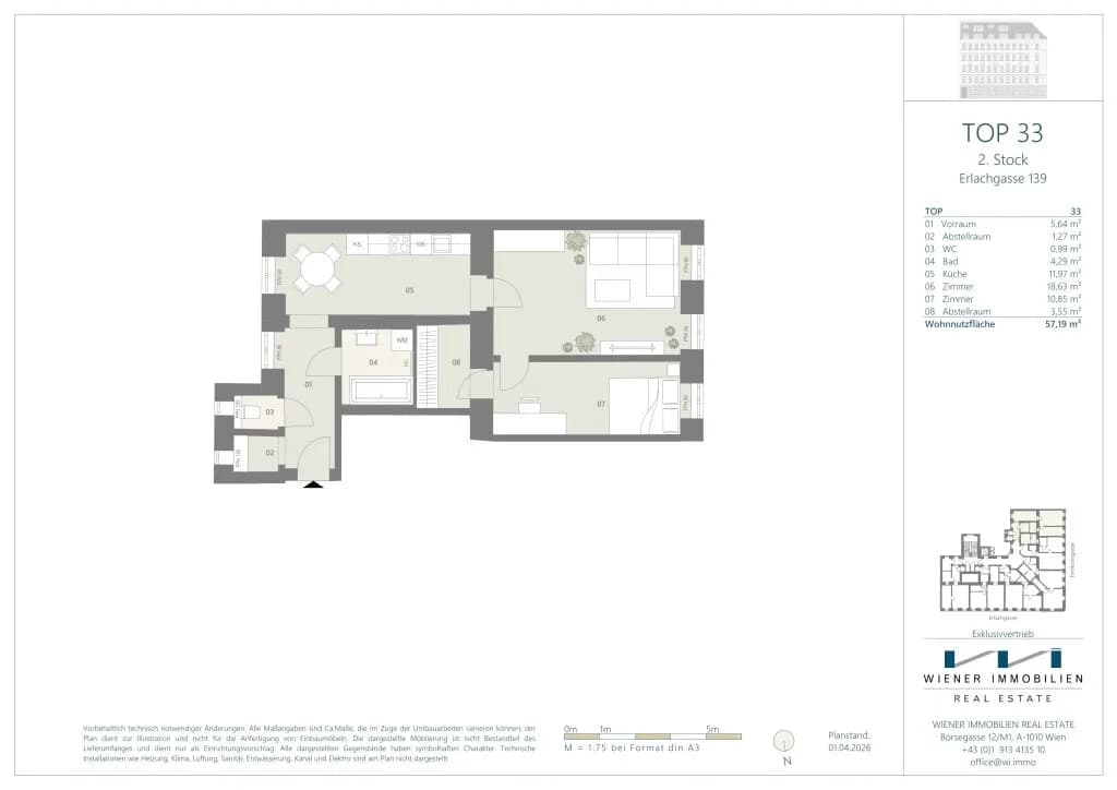 3-Zimmer-Wohnung kaufen in Wien – 57,19 m², € 257.355 – Bild 17 von 19