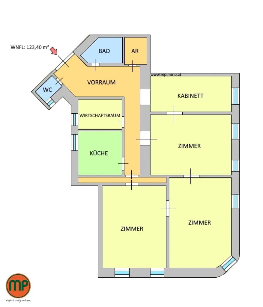 3-Zimmer-Wohnung mieten in Wien – 123,4 m², € 2.099 – Bild 12 von 17