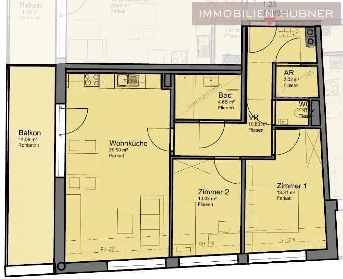 3-Zimmer-Wohnung mieten in Wiener Neustadt – 71,63 m², € 1.198 – Bild 12 von 16
