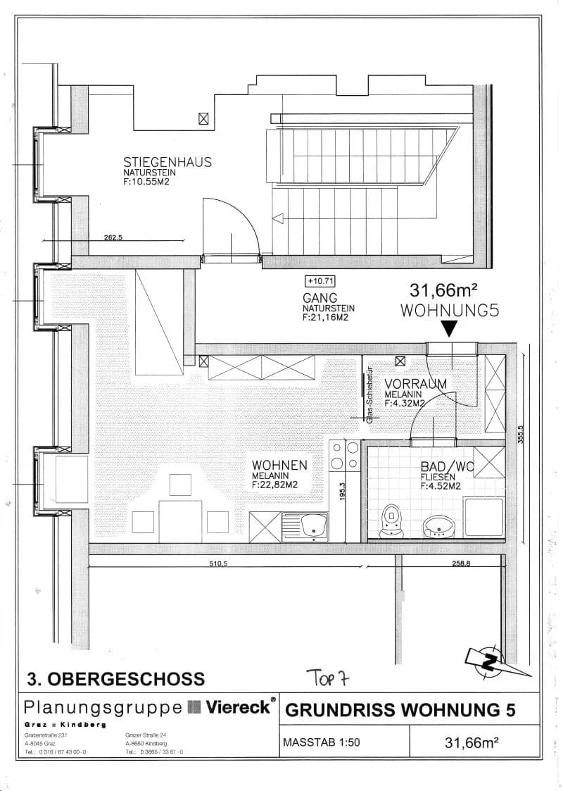 1-Zimmer-Wohnung mieten in Leoben – 31,66 m², € 439 – Bild 2 von 8