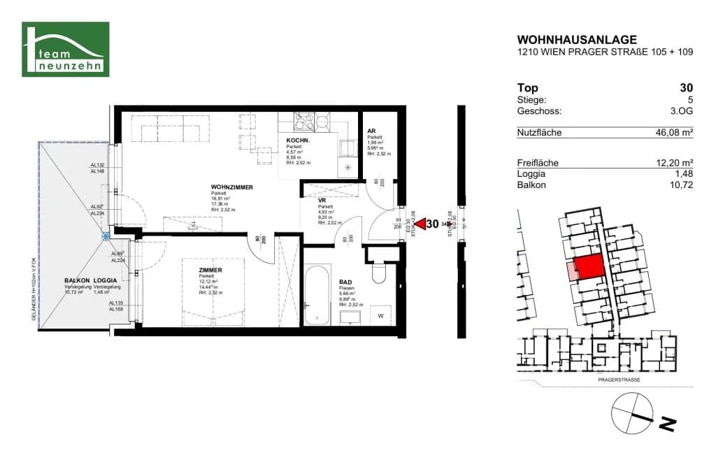 2-Zimmer-Wohnung mieten in Wien – 46,08 m², € 905 – Bild 18 von 18