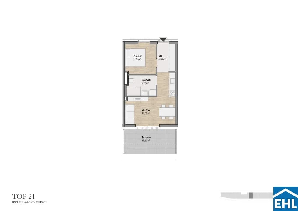 2-Zimmer-Wohnung kaufen in Graz – 37,86 m², € 199.500 – Bild 3 von 3