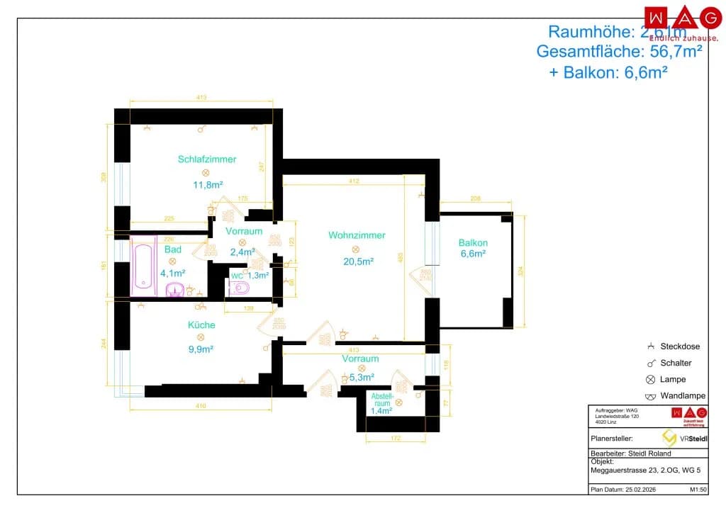2-Zimmer-Wohnung mieten in Linz – 60,2 m², € 739 – Bild 6 von 8