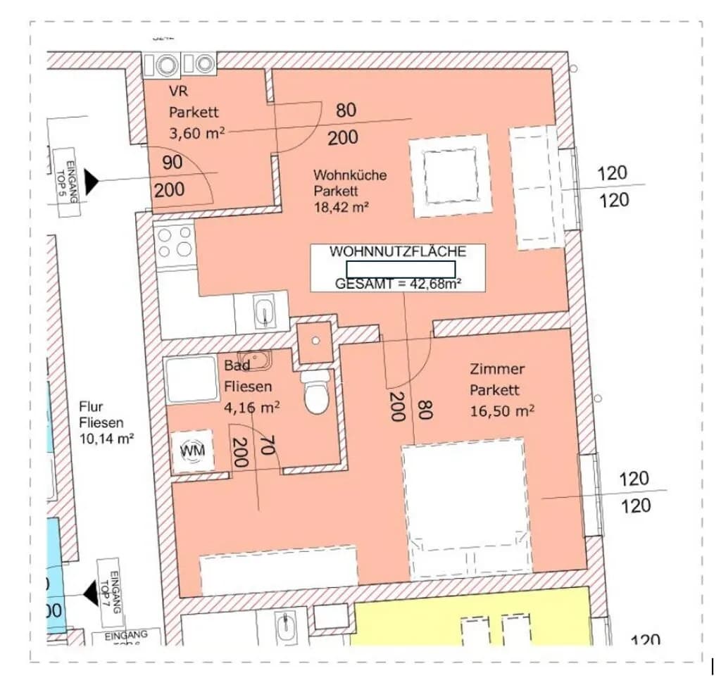 2-Zimmer-Wohnung mieten in Mödling – 41 m², € 759 – Bild 22 von 22