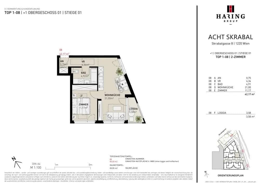 2-Zimmer-Wohnung kaufen in Wien – 42,17 m², € 278.500 – Bild 5 von 5