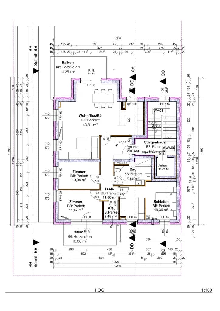 4-Zimmer-Wohnung kaufen in Linz – 105,67 m², € 623.300 – Bild 3 von 4