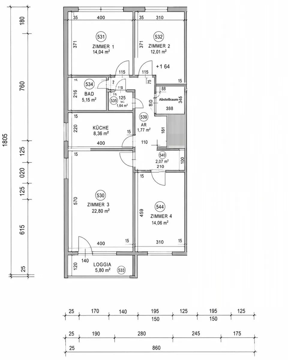 4-Zimmer-Wohnung mieten in Klagenfurt – 101 m², € 1.194 – Bild 13 von 16
