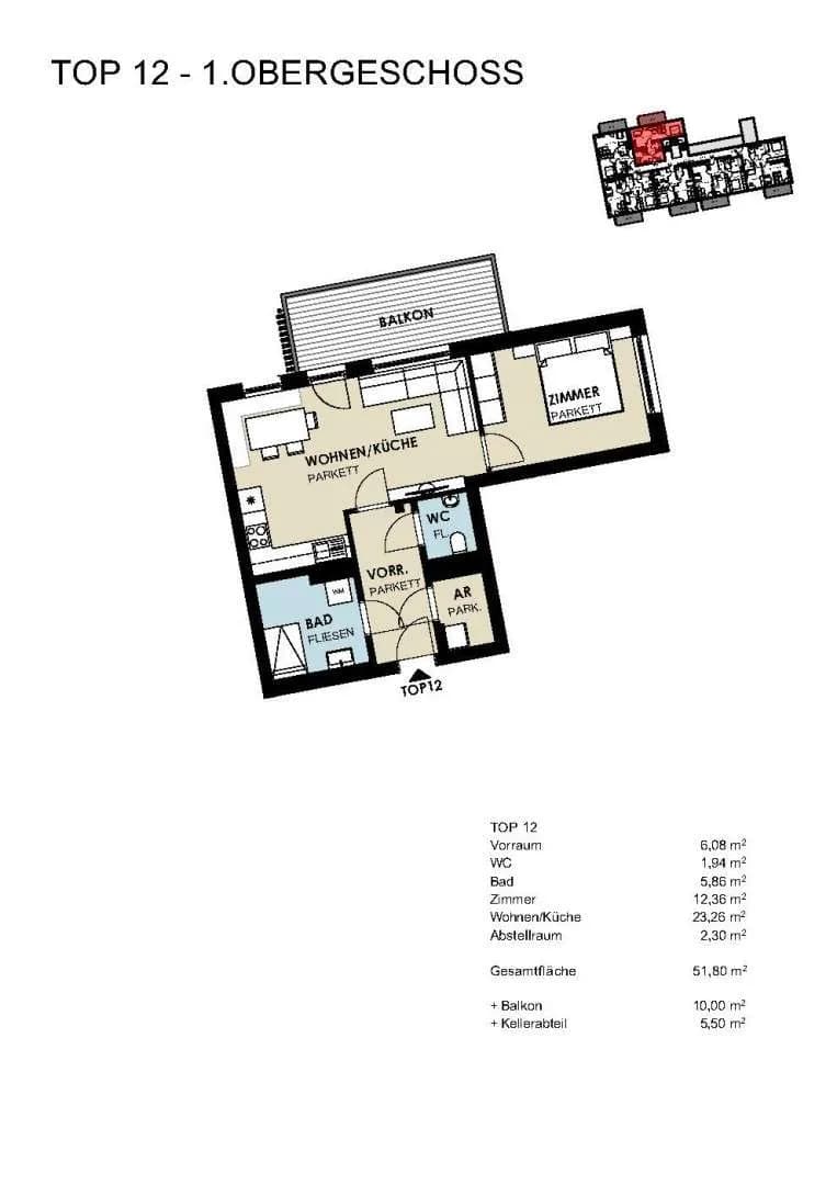 2-Zimmer-Wohnung kaufen in Zell am See – 51,66 m², € 258.361 – Bild 3 von 3