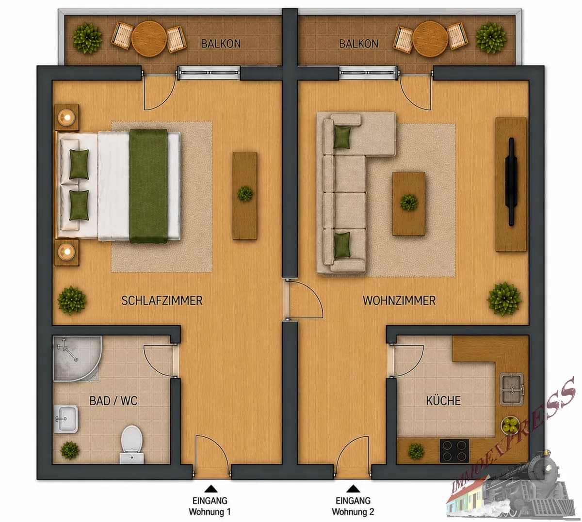 2-Zimmer-Wohnung kaufen in Gmunden – 44 m², € 102.500 – Bild 2 von 3