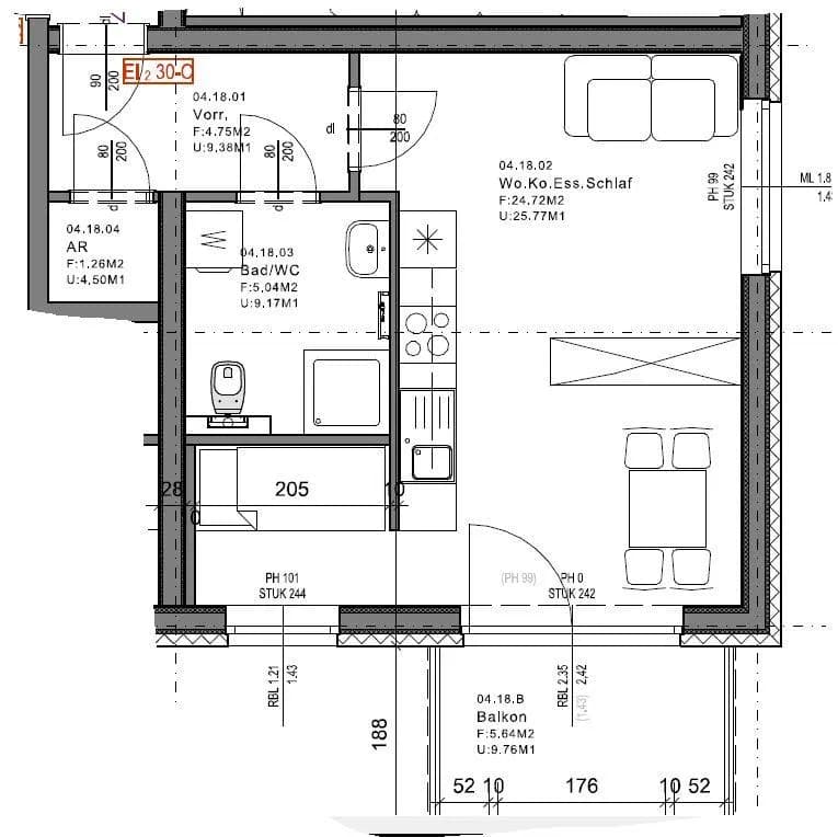 2-Zimmer-Wohnung mieten in Murtal – 35,77 m², € 376 – Bild 12 von 12