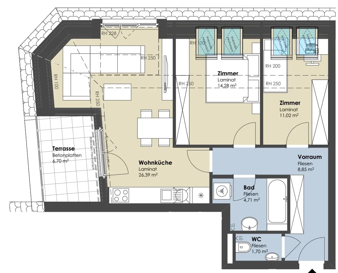 3-Zimmer-Wohnung mieten in Wien – 66,91 m², € 1.173 – Bild 4 von 21