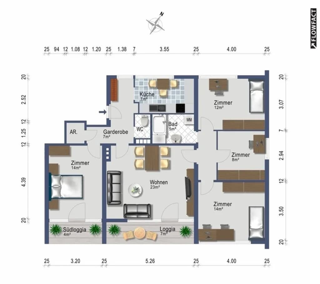5-Zimmer-Wohnung mieten in Liezen – 96 m², € 1.055