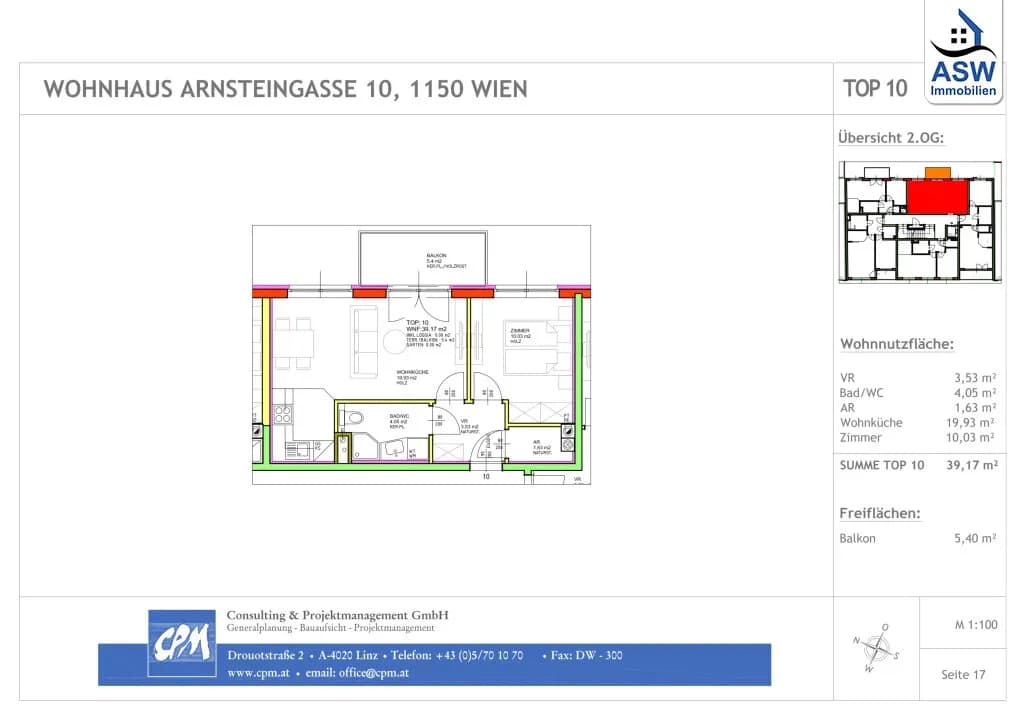 2-Zimmer-Wohnung mieten in Wien – 39,17 m², € 825 – Bild 8 von 8