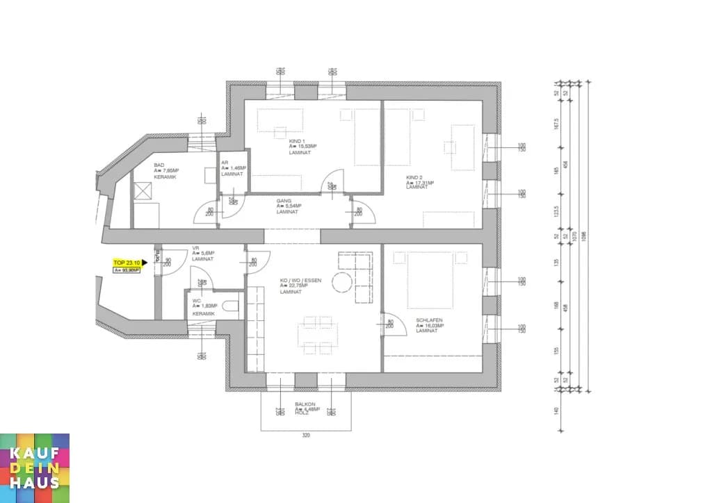 4-Zimmer-Wohnung mieten in Graz – 94 m², € 948 – Bild 14 von 14