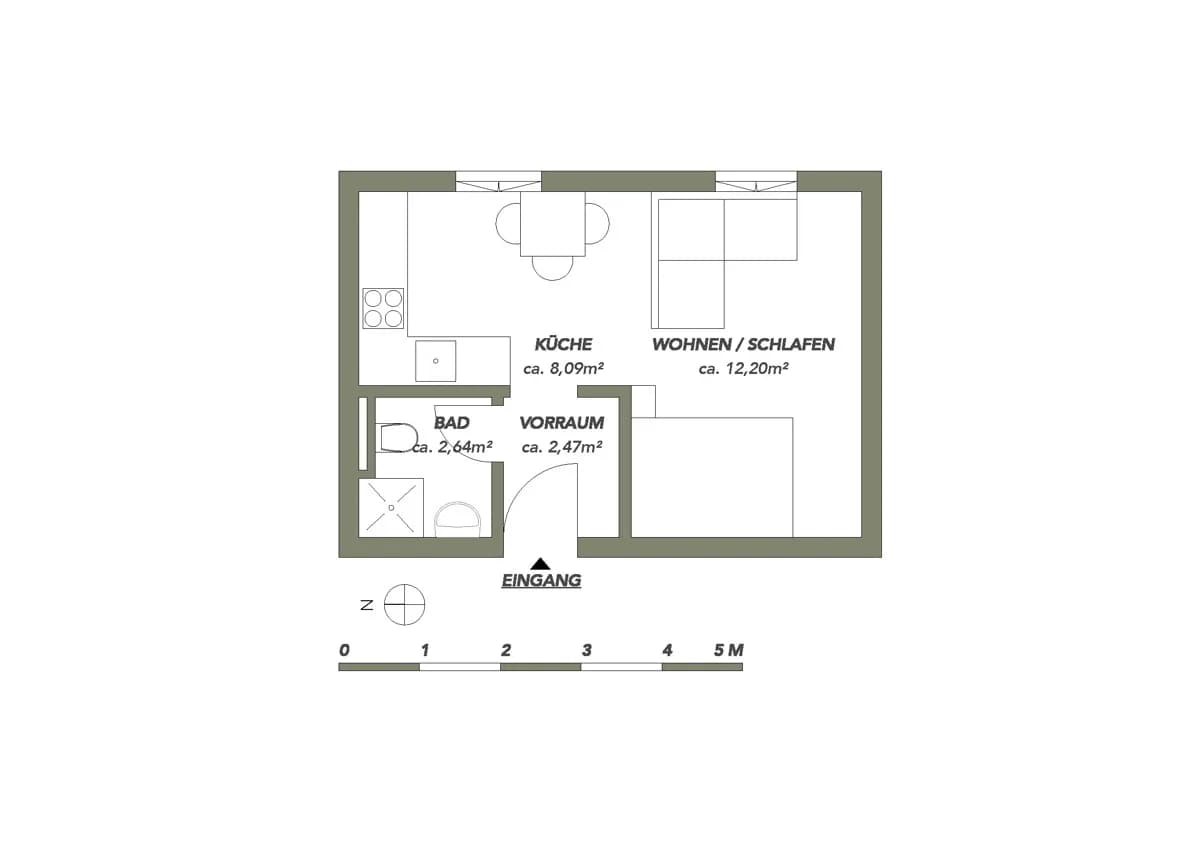 1-Zimmer-Wohnung mieten in Sankt Johann im Pongau – 25,4 m², € 600 – Bild 7 von 7