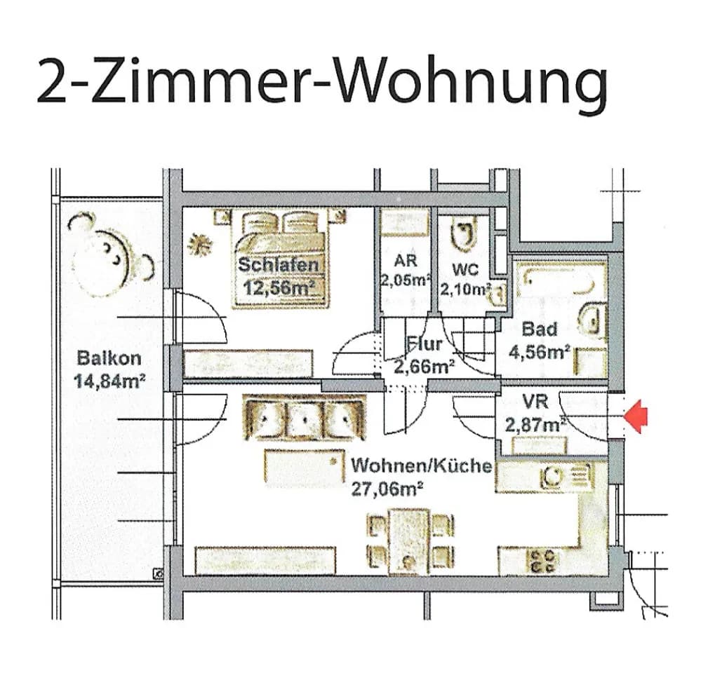 2-Zimmer-Wohnung mieten in Graz – 54 m², € 846 – Bild 3 von 15