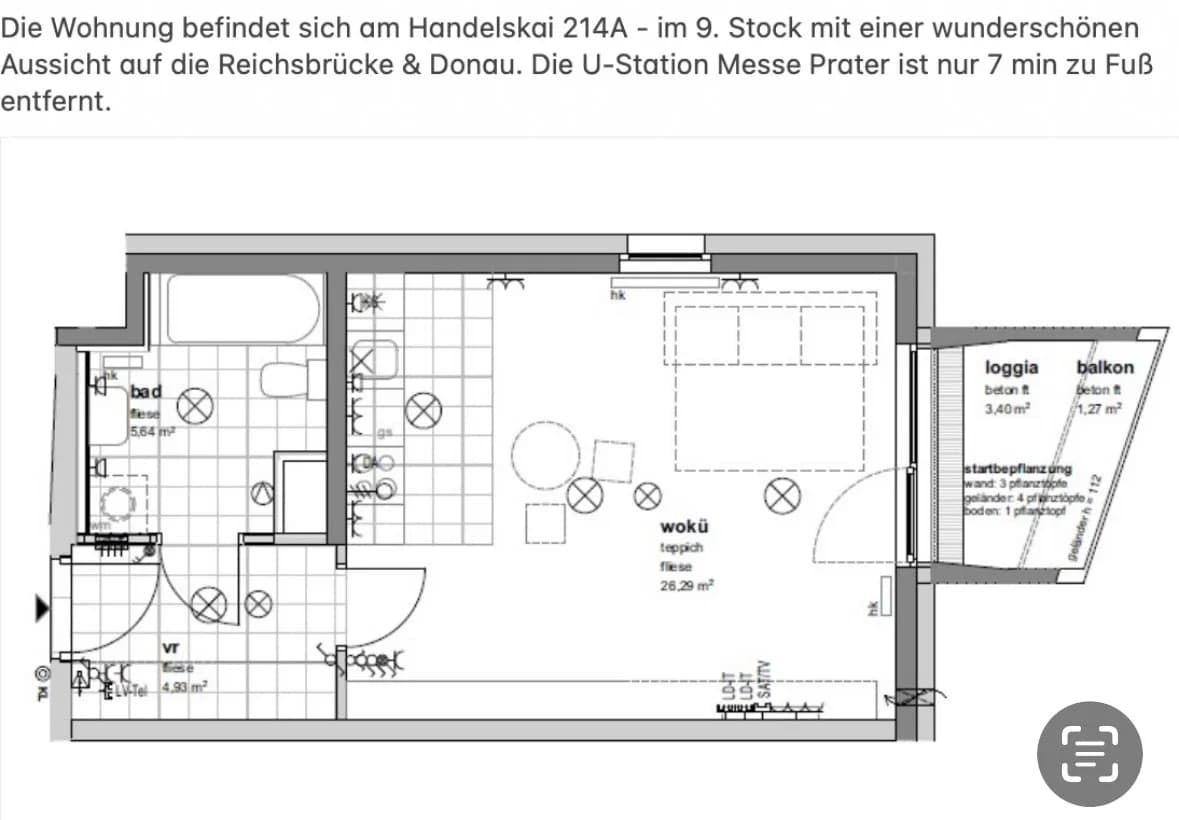 1-Zimmer-Wohnung mieten in Wien – 40 m², € 372 – Bild 3 von 6