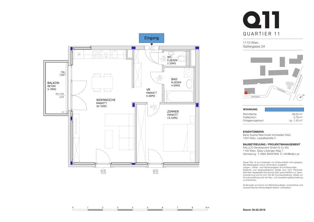 2-Zimmer-Wohnung mieten in Wien – 59,05 m², € 1.083 – Bild 14 von 14