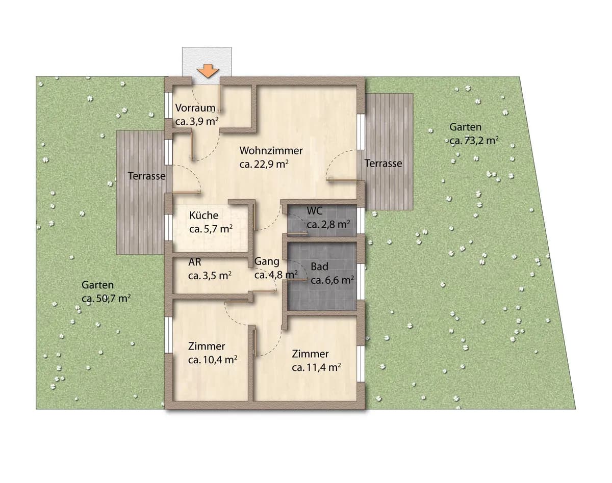 3-Zimmer-Wohnung kaufen in Baden – 72 m², € 360.000 – Bild 6 von 16
