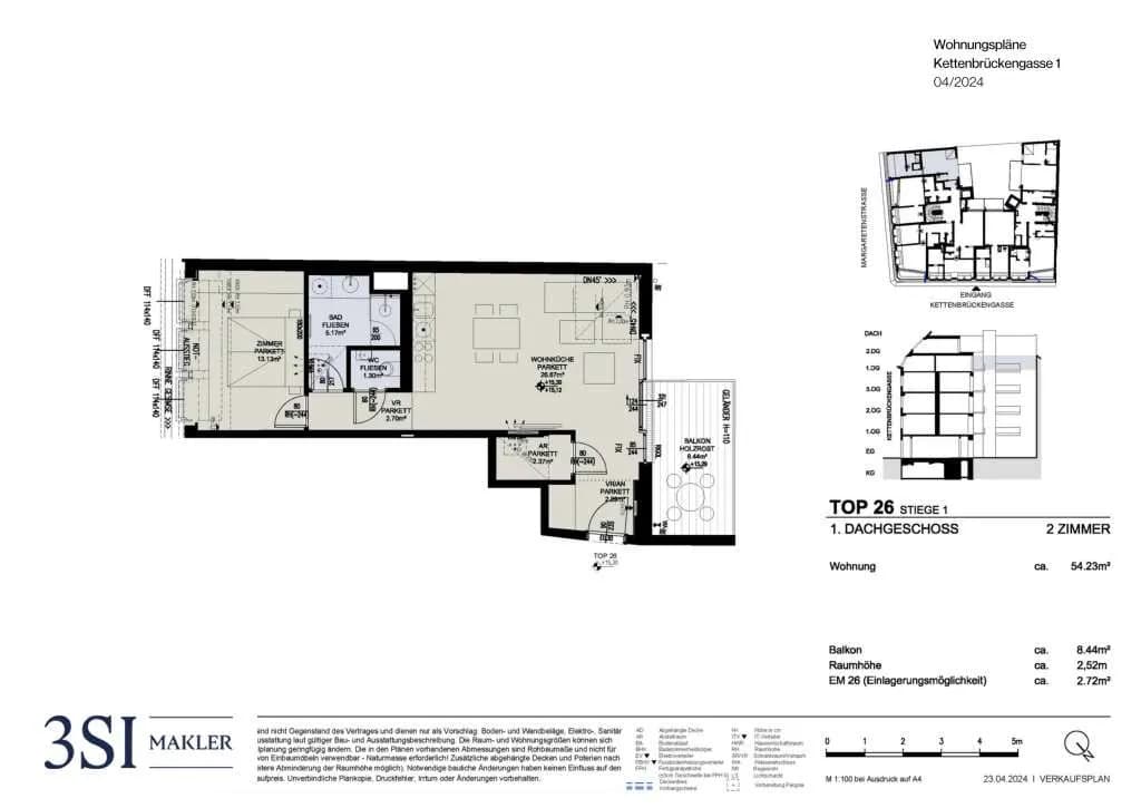 2-Zimmer-Wohnung kaufen in Wien – 54,23 m², € 749.000 – Bild 7 von 7