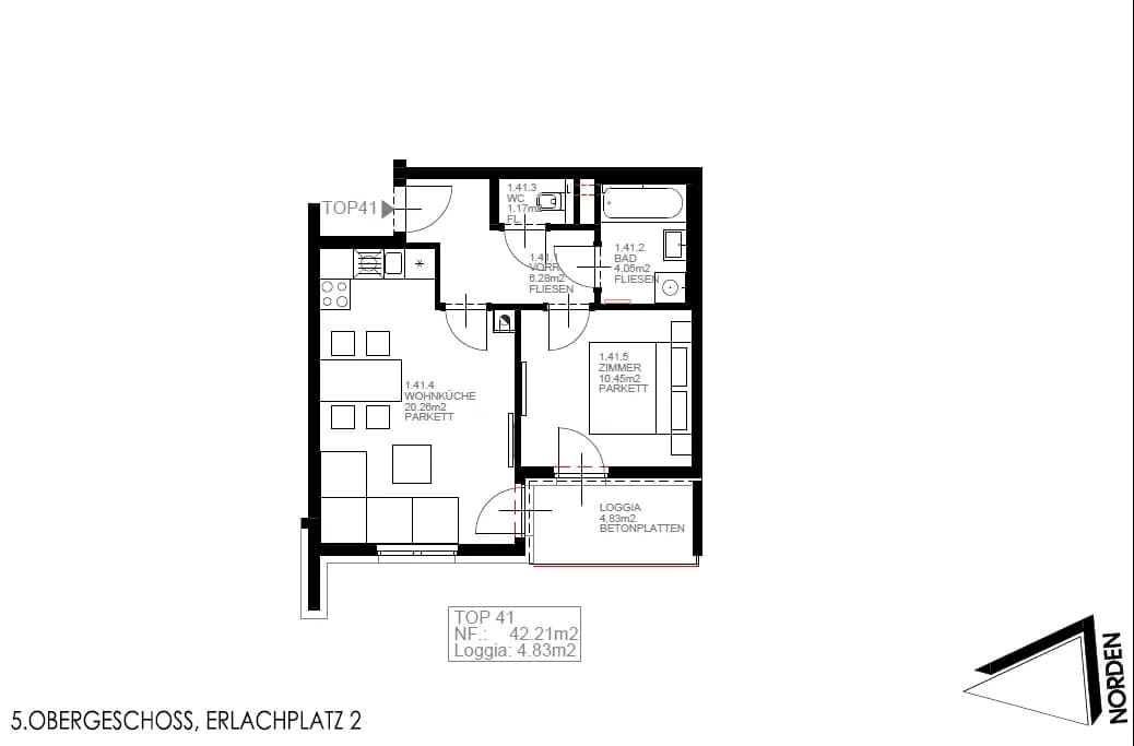 2-Zimmer-Wohnung mieten in Wien – 47,09 m², € 799 – Bild 8 von 10