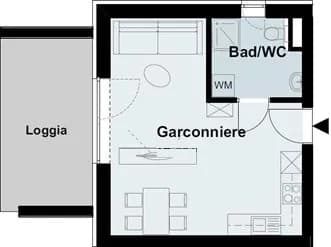 1-Zimmer-Wohnung mieten in Ried im Innkreis – 42 m², € 555 – Bild 2 von 6